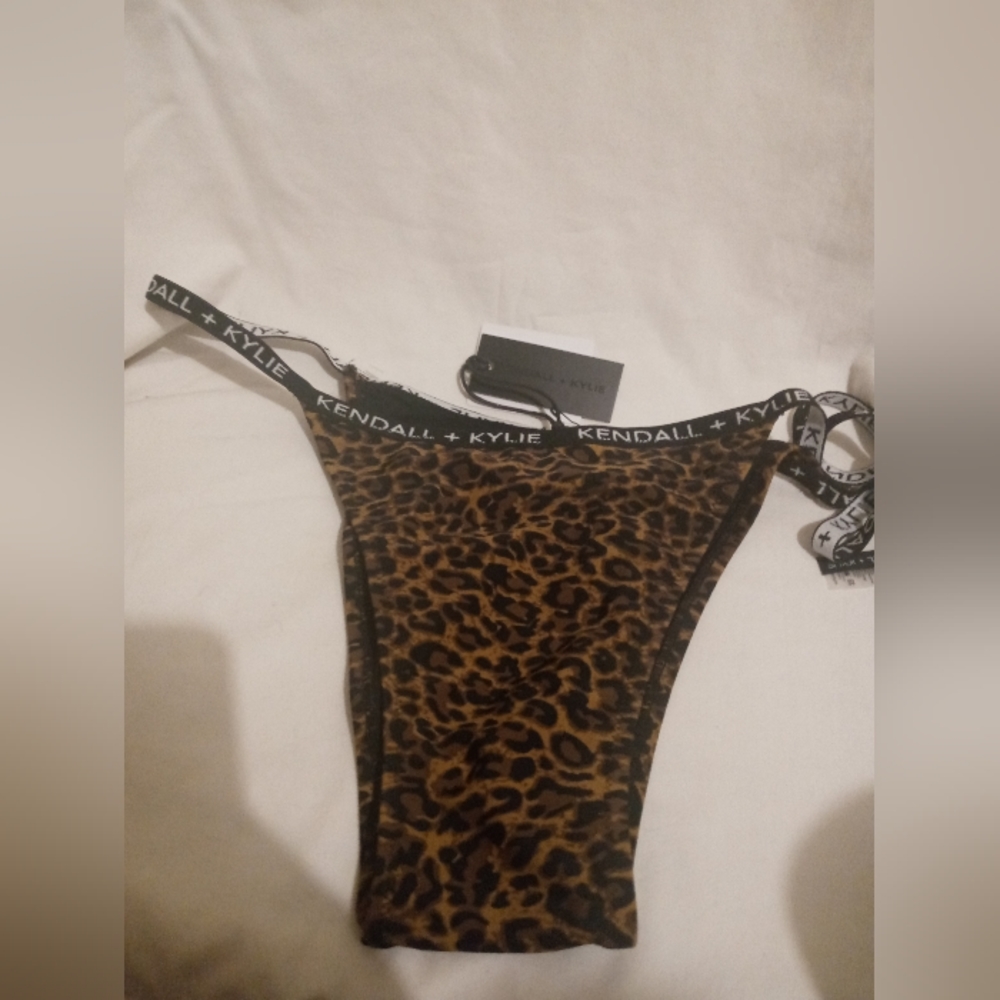 Kendall + Kylie Leopard Print Bikini Bottom, Size- XL